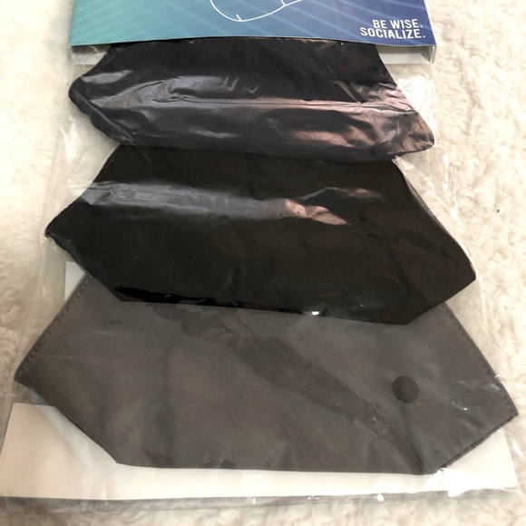 NEW 3 pack face mask covers for men or women black blue gray color masks - Picture 4 of 4